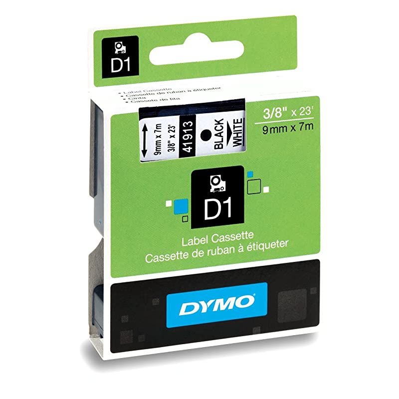 Standard D1 Labeling Tape for LabelManager Label Makers Black print on White tape 38 W x 23 L 1 cartridge 41913