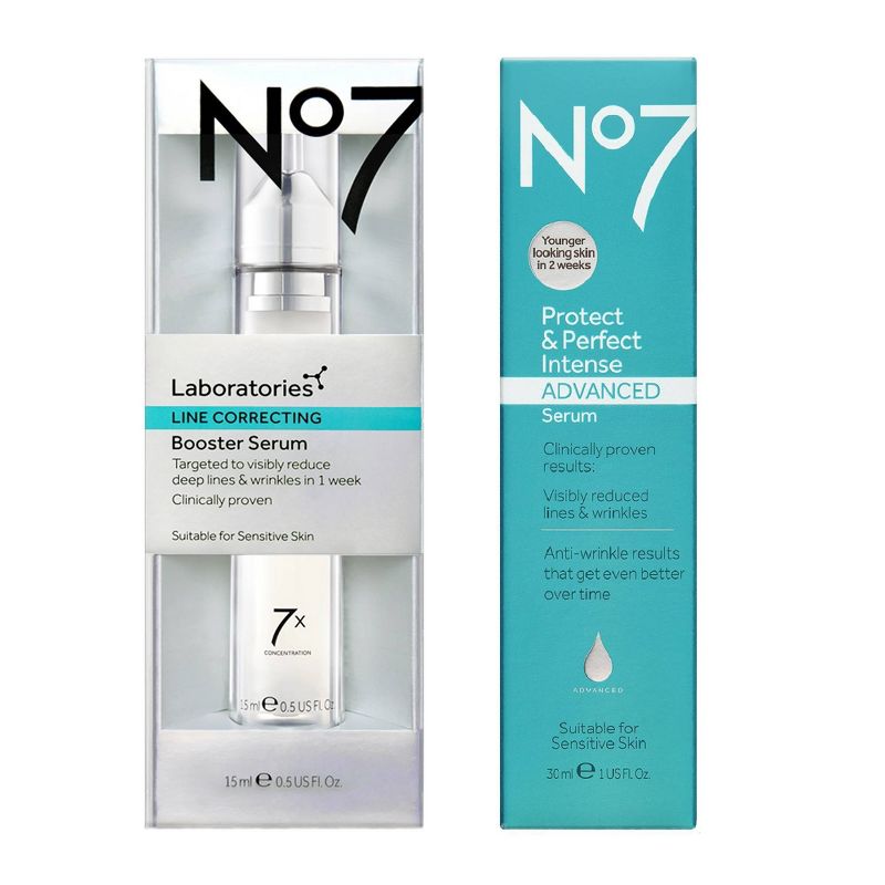 No7 Protect & Perfect Intense Advanced Serum & Laboratories Line Correcting Booster Serum Duo - 2ct