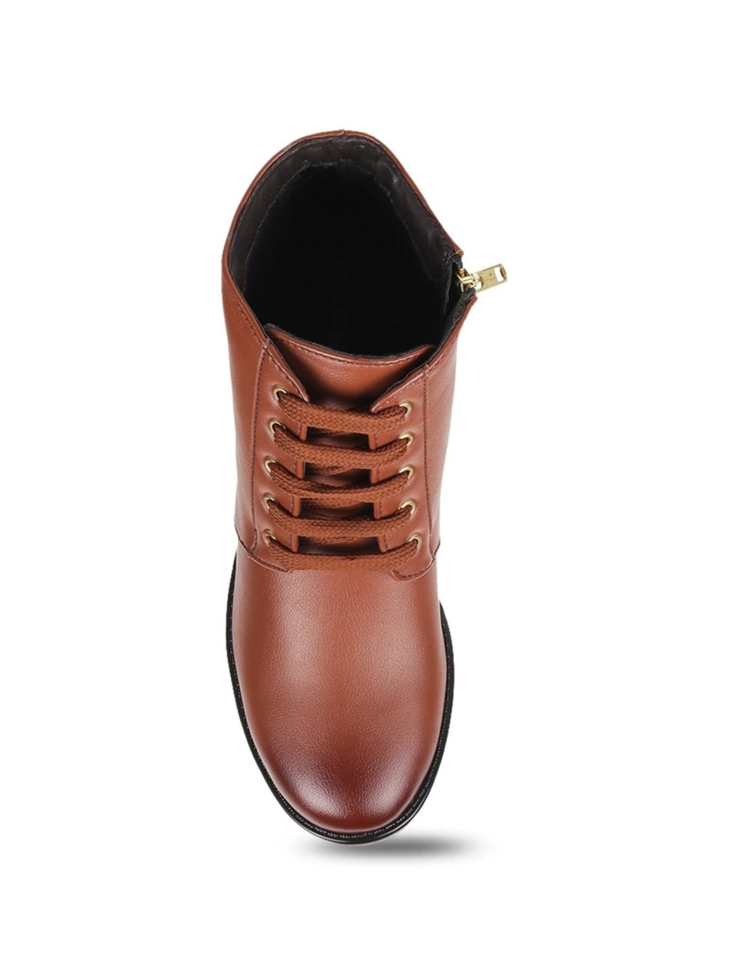 Mochi Women's Tan Shoe Lace-up Boots