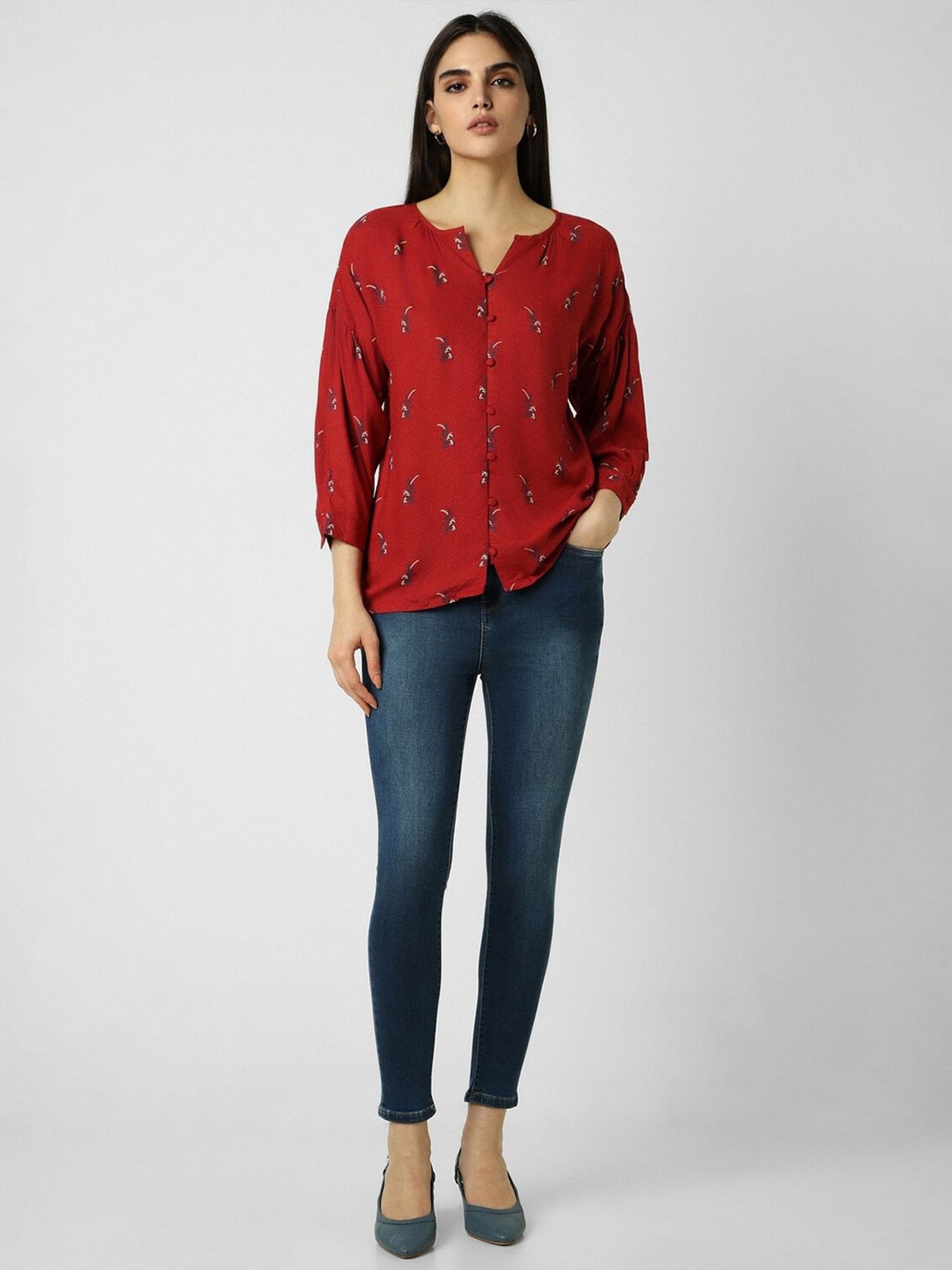 Van Heusen Red Printed Top