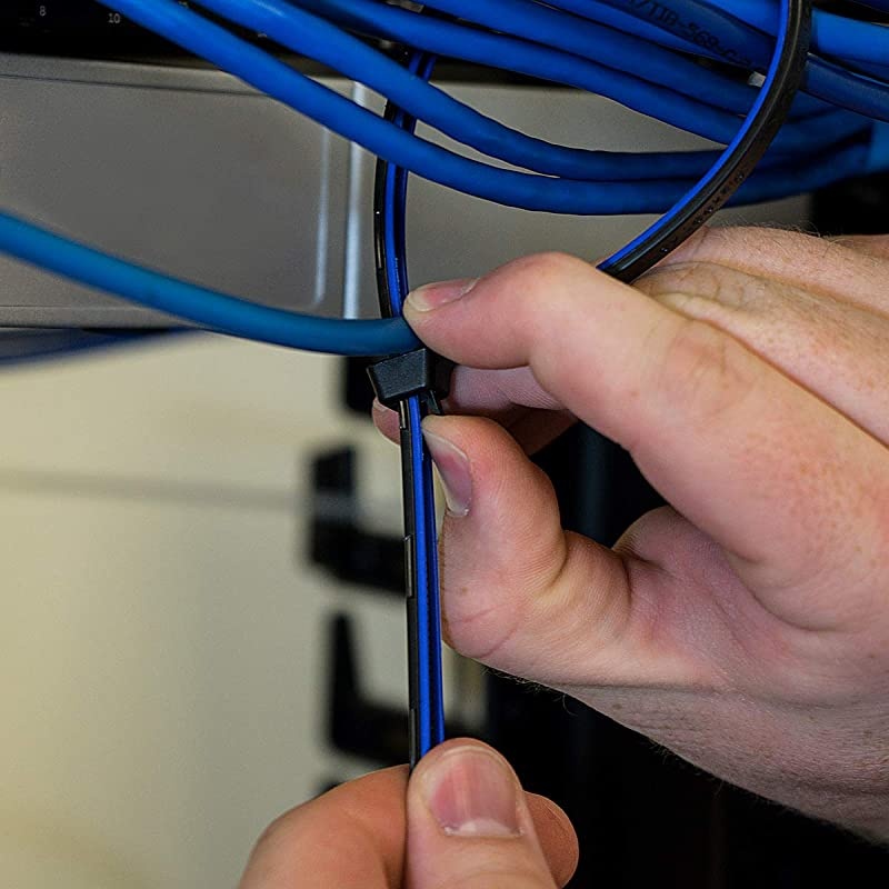 Releasable, Re-Usable, Zip Ties, Industrial Grade, Extra Grip, Rubber Lined, Durable, 12 Inches Long, (15 Blue)