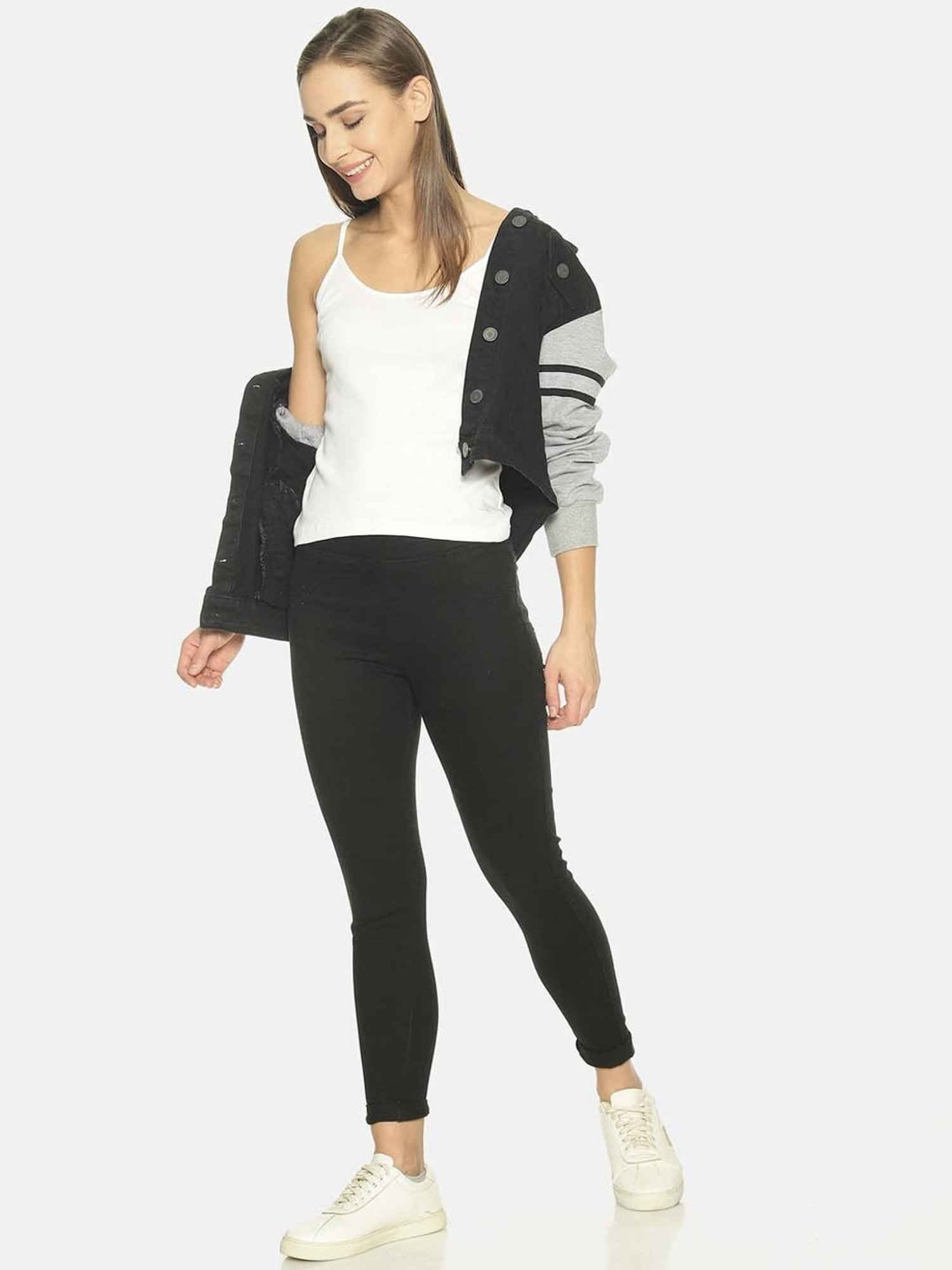 TWIN BIRDS Black & White Cotton Camisole - Pack Of 3