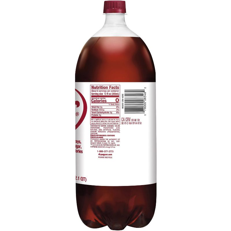 Diet Dr Pepper Soda - 2 L Bottle