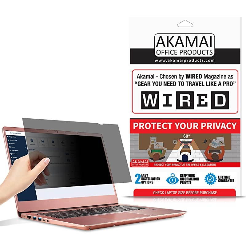 Akamai Computer Privacy Screen 43 Black Security Shield Laptop Monitor Protector UV and Blue Light Filter
