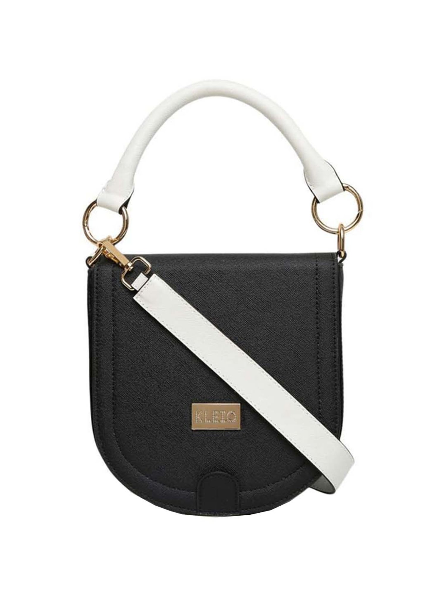 KLEIO Black Solid Small Sling Handbag
