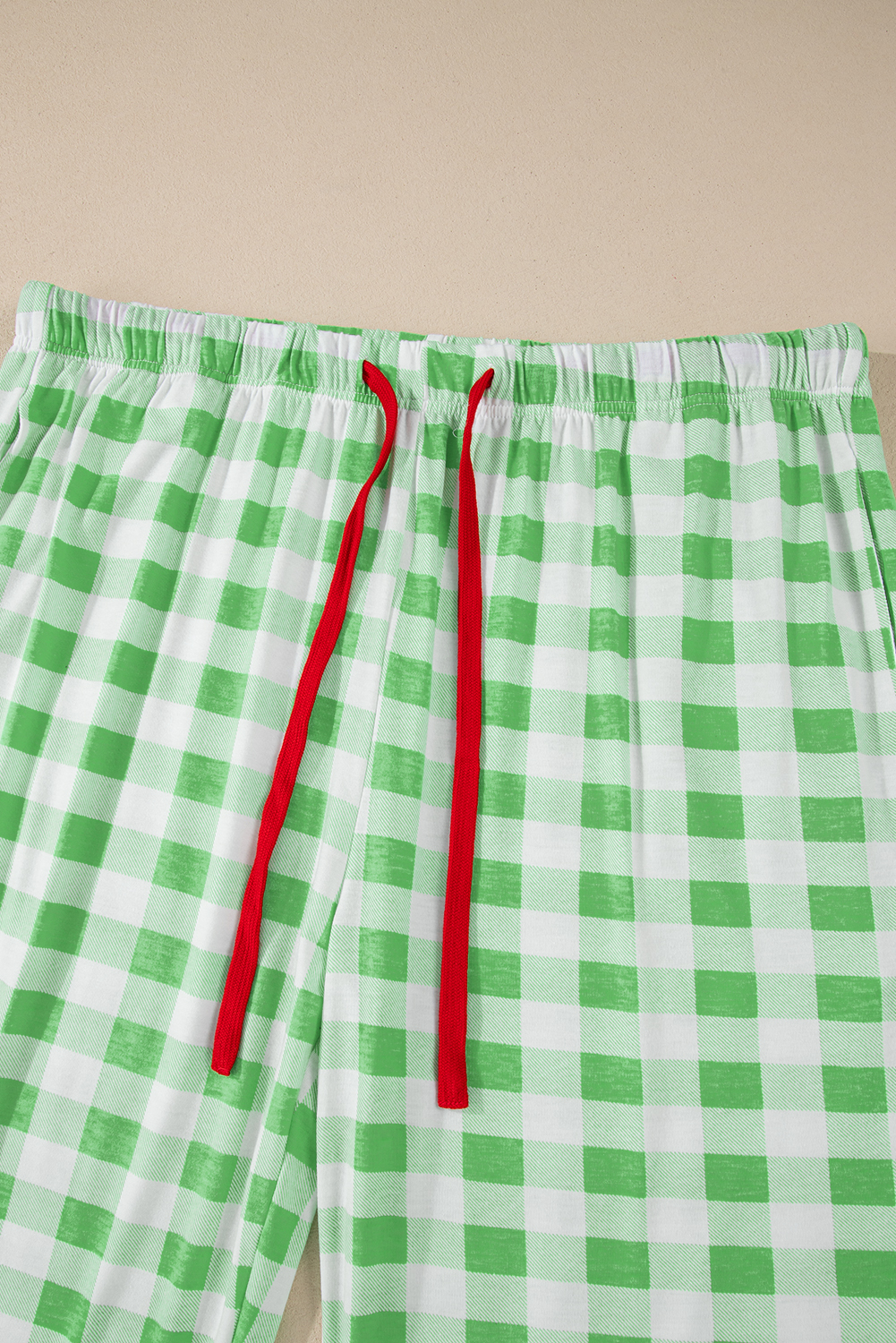 Rose Red Solid Waffle Knit Plus Size Two Piece Shorts Set