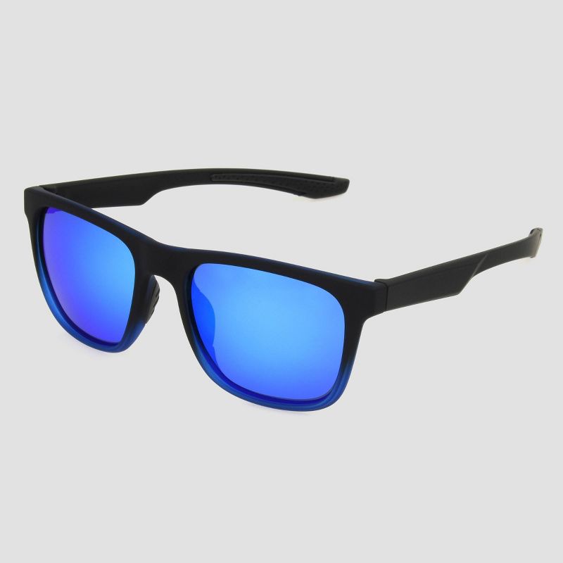 Men's Rubberized Surfer Shade Sunglasses with Mirrored Polarized Lenses - All in Motion™ Black