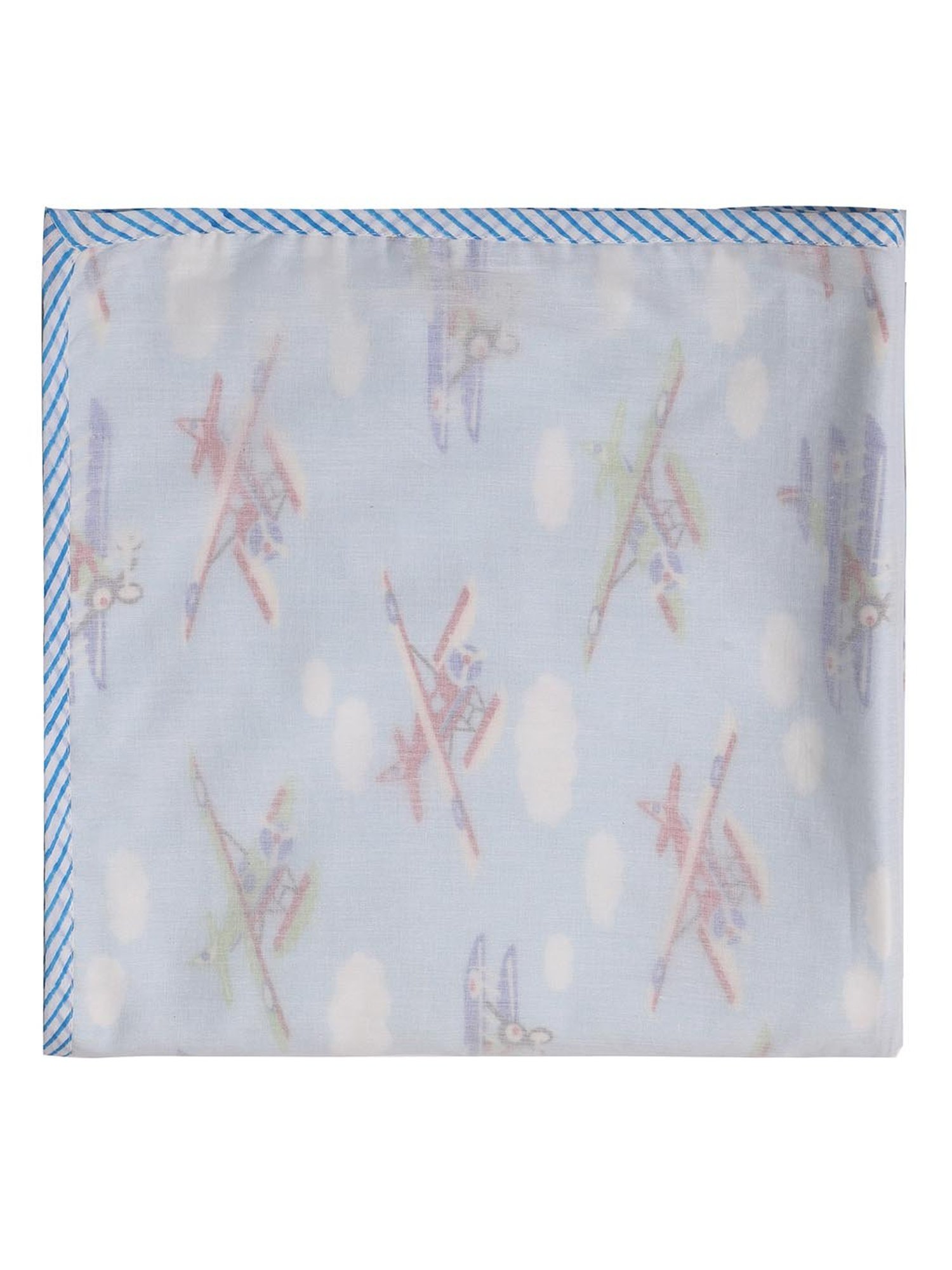 Nigh Nigh Gliders Blue Cotton 70 TC Infants Dohar - Set of 1