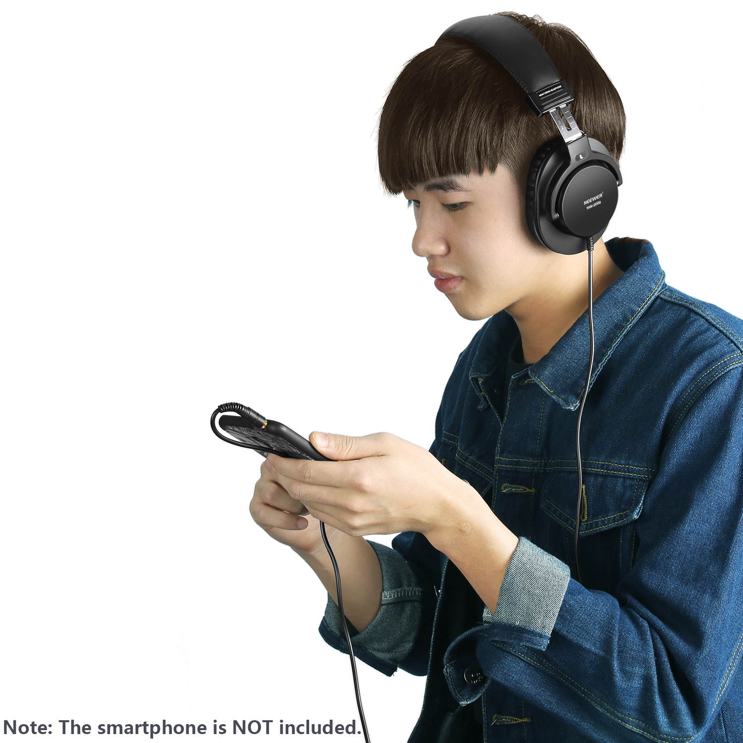 Neewer Studio Monitor Headphones - Dynamic Rotatable Headsets with 40mm Loudhailer Driver, 3 meters Cable, 6.35mm Plug Adapter for PC, Cell Phones, TV (NW-2000)