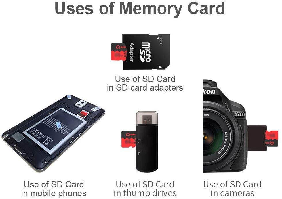 H&T Micro SD Card Class 10 U 3 Microsdxc Read Performance Up to 80MB/S Memory Card for Phone Camera Computer