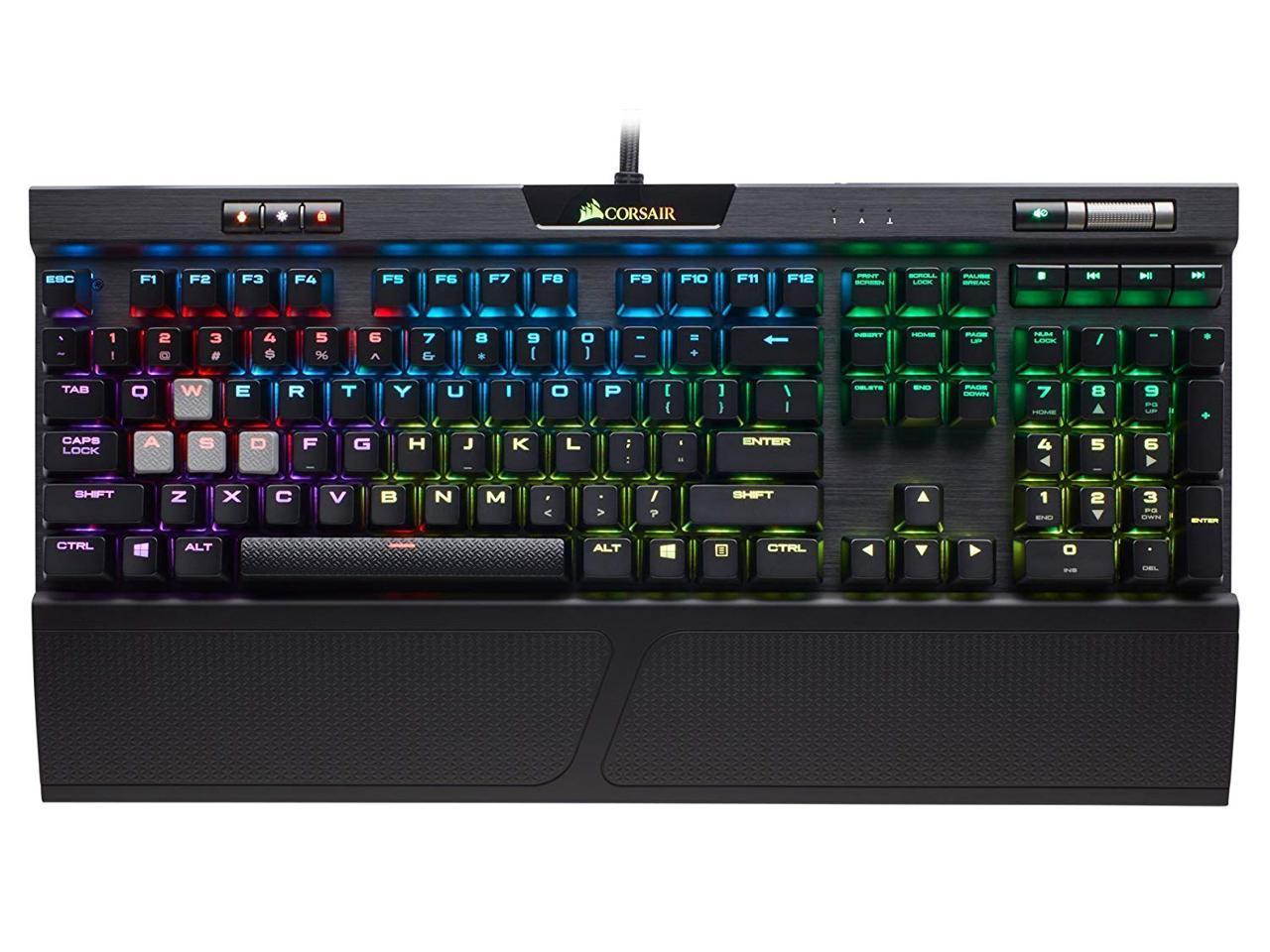 High Performance RGB Mechanical Gaming Keyboard - CORSAIR K70 RGB MK.2 Keyboard, USB Passthrough & Media Controls - - Cherry MX Silver - RGB LED Backlit