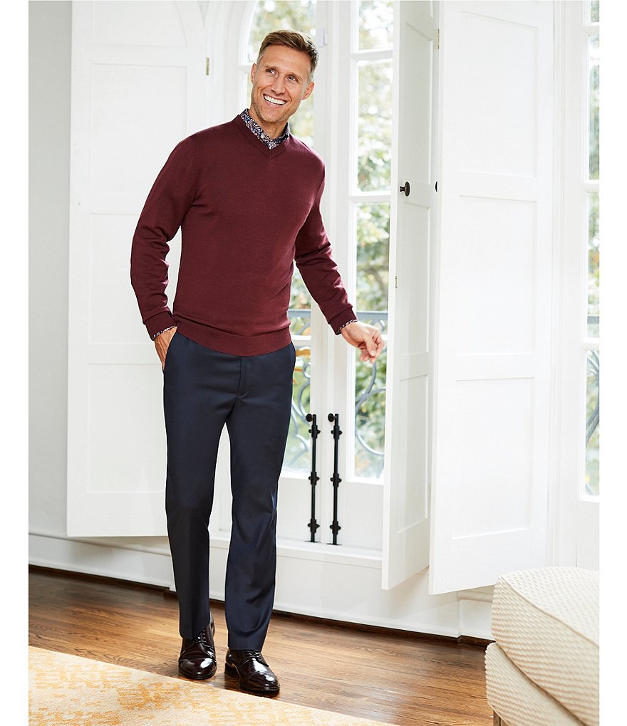 Daniel Cremieux Signature Solid Classic-Fit Flat-Front Dress Pants