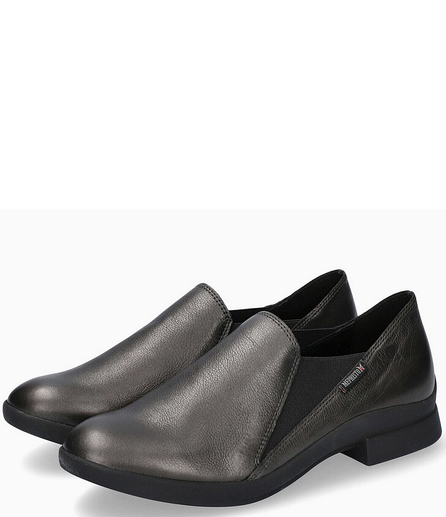 Mephisto Sirina Leather Slip-On Block Heel Loafers