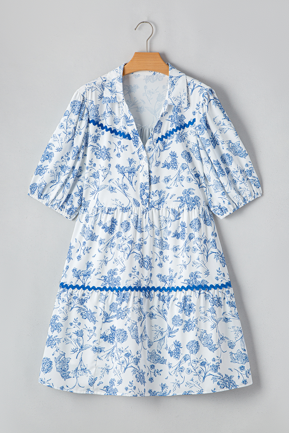 Black Leopard Patchwork Split Neck Ruffle Plus Size Dress