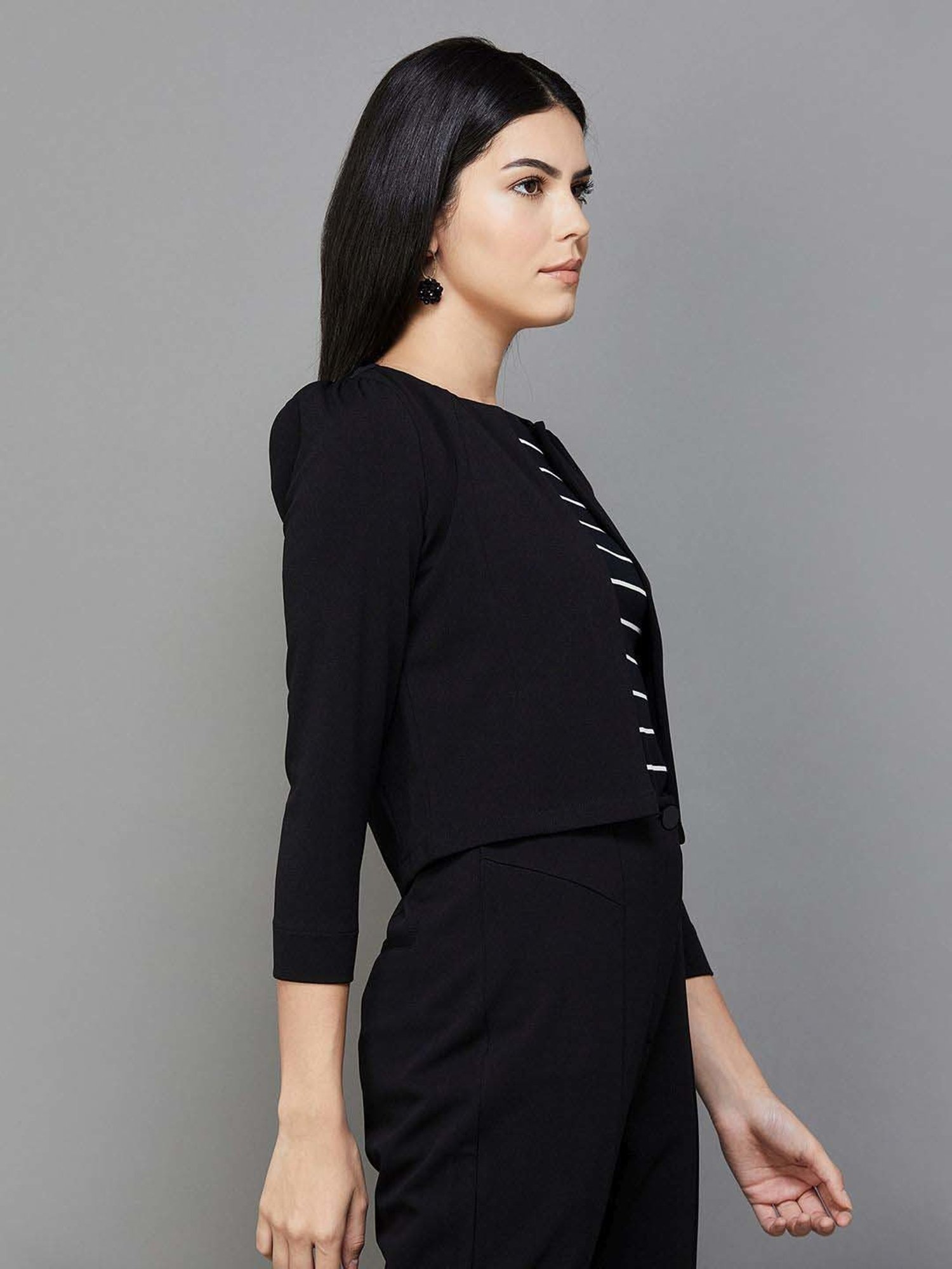 Code by Lifestyle Black Plain Shrug