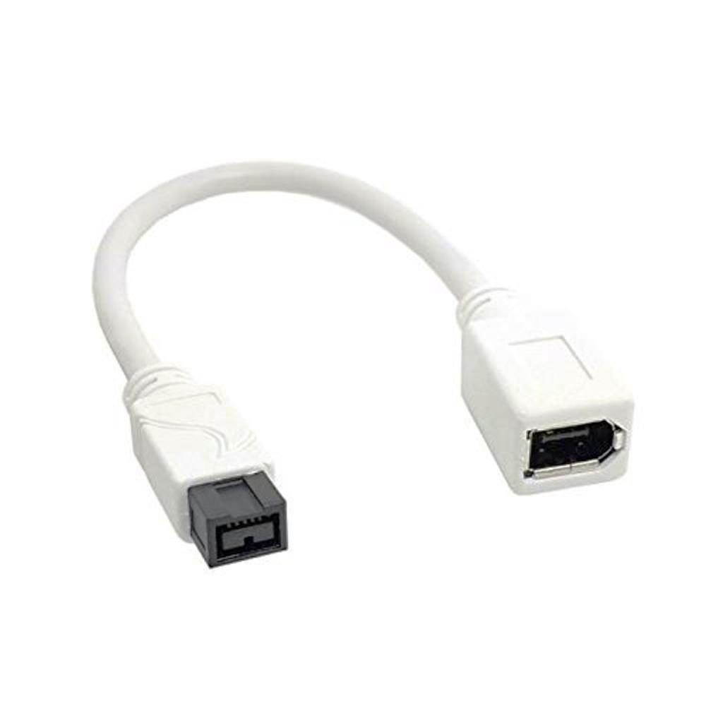 The White IEEE 1394 6PIN Female to 1394b 9PIN male Firewire 400 TO 800 Cable 10cm