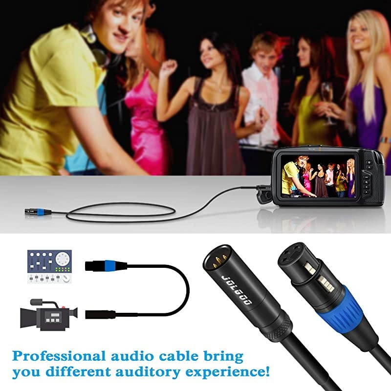 Mini XLR Male to XLR Female Audio Cable, 3-pin Mini XLR Male to XLR Female Cable, for BMPCC 4K Camera Video Assist 4K Sharp 8K, 3.3 Feet -