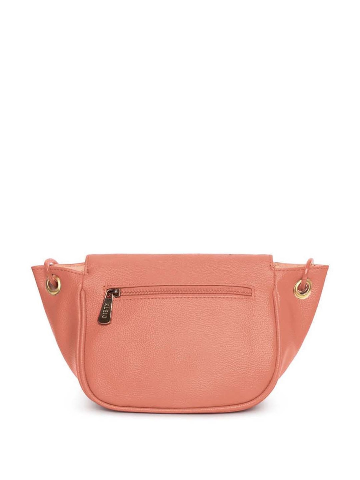 KLEIO Pink Solid Medium Shoulder Handbag