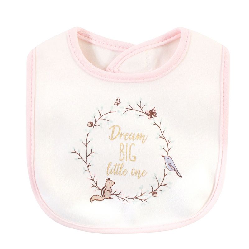 Hudson Baby Infant Girl Cotton Bibs, Enchanted Forest, One Size