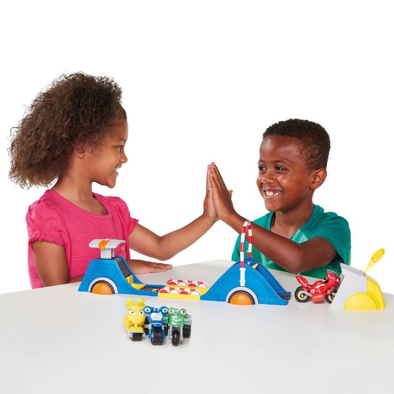 HAPE Wooden Fire Engine Playset with Working Ladder, Fireman and Dog