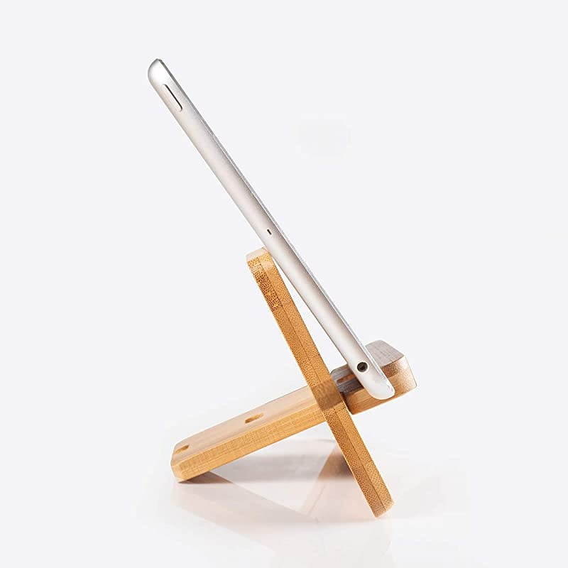 Cell Phone Stand, Desktop Wooden Mobile Phone Holder Natural Bamboo (Stand PCS)