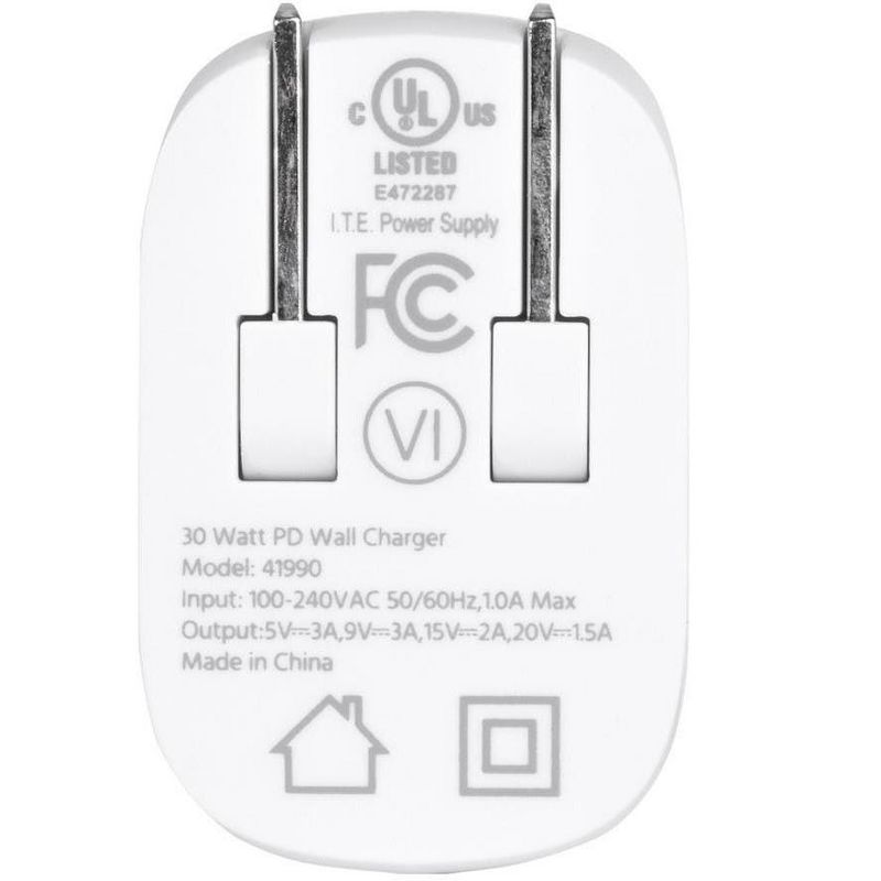 Monoprice USB-C Charger, 30W 1-Port PD GaN Technology Wall Charger for MacBook Pro/Air, iPad Pro, iPhone 12/11/Pro/Max/XR/XS/X, Pixel, Galaxy & More