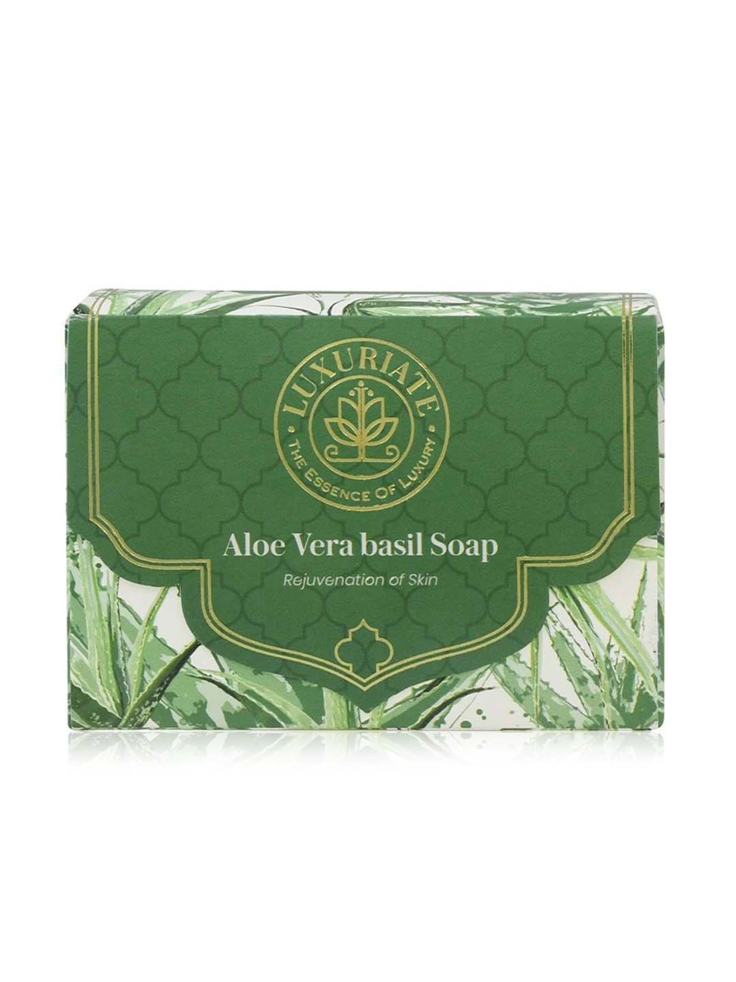 Luxuriate Naturally Refreshing Aloe Vera and Basil Soaps For Rejuvenation of Skin - 125 gm