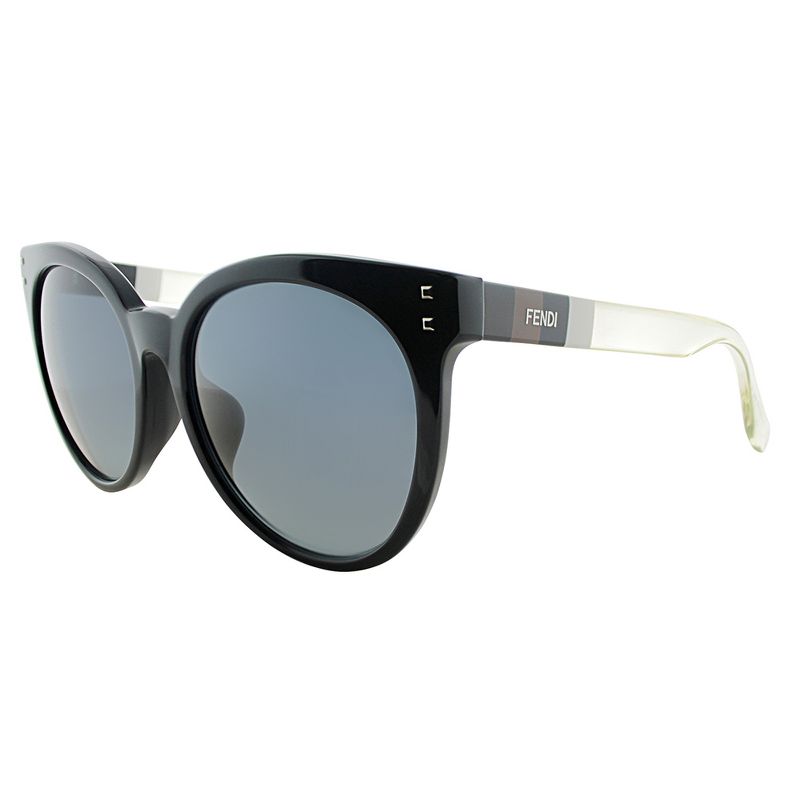 Fendi  E6I Womens Round Sunglasses Black 55mm