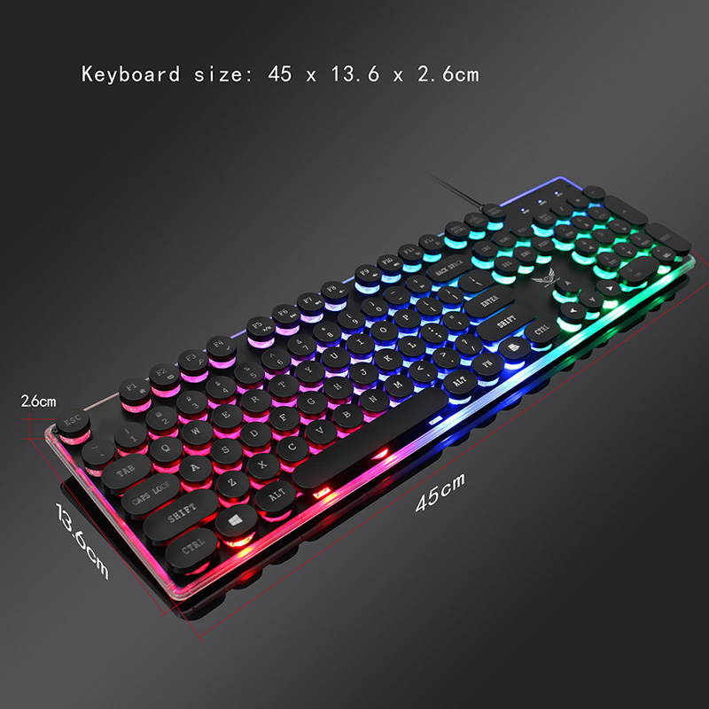 Gaming Keyboard LED Backlit Keyboard with 104 Key Computer PC Gaming Keyboard for PC/Laptop