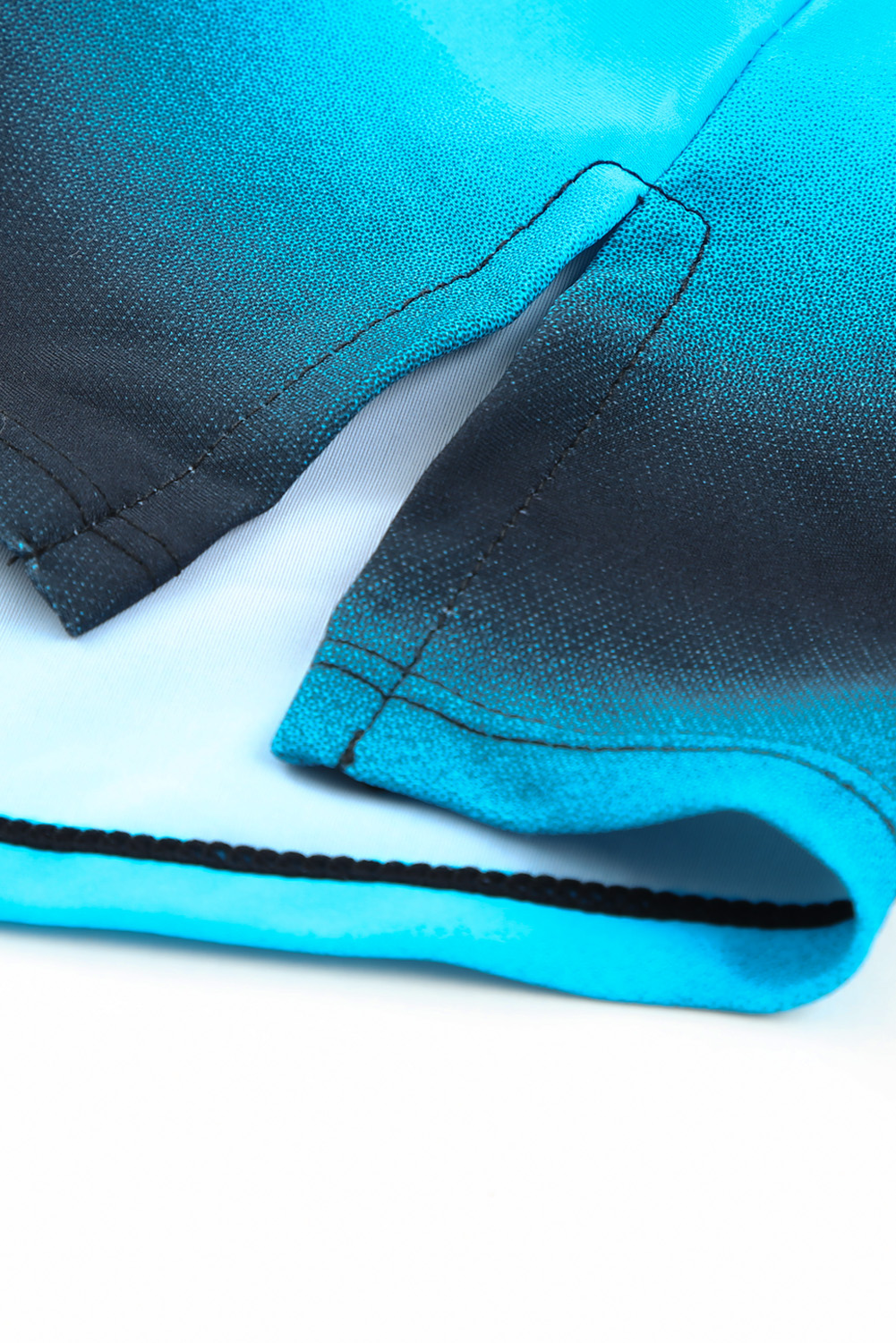 Blue Colorblock Criss Cross Back Tankini Swimsuit