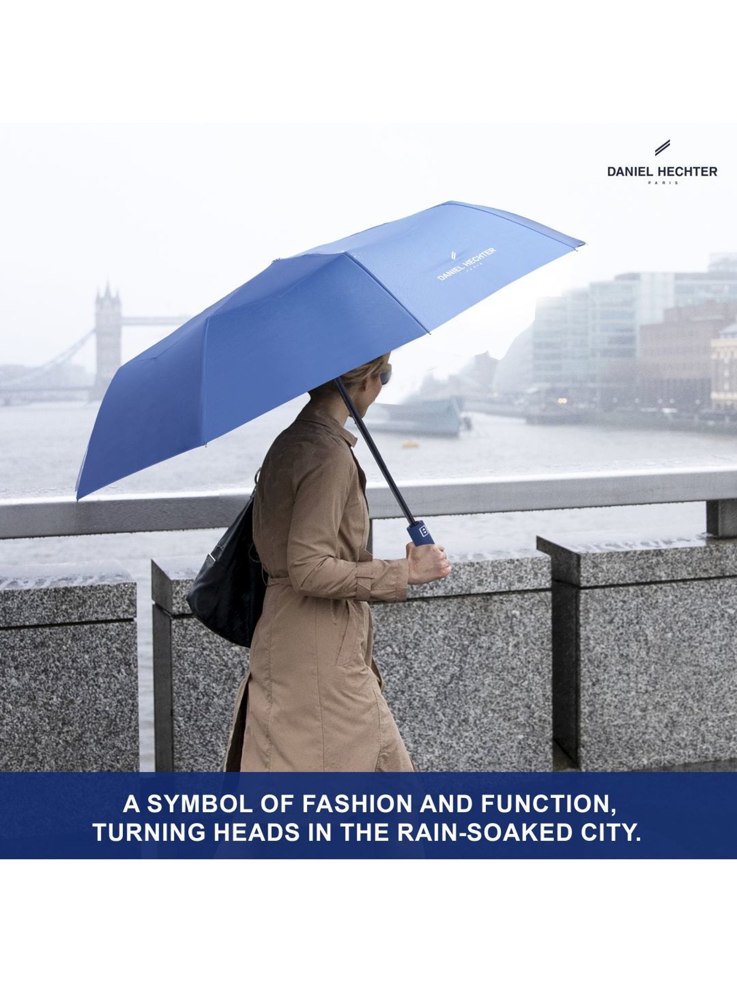 Daniel Hechter Auto Open & Close UV Protection Blue Umbrella