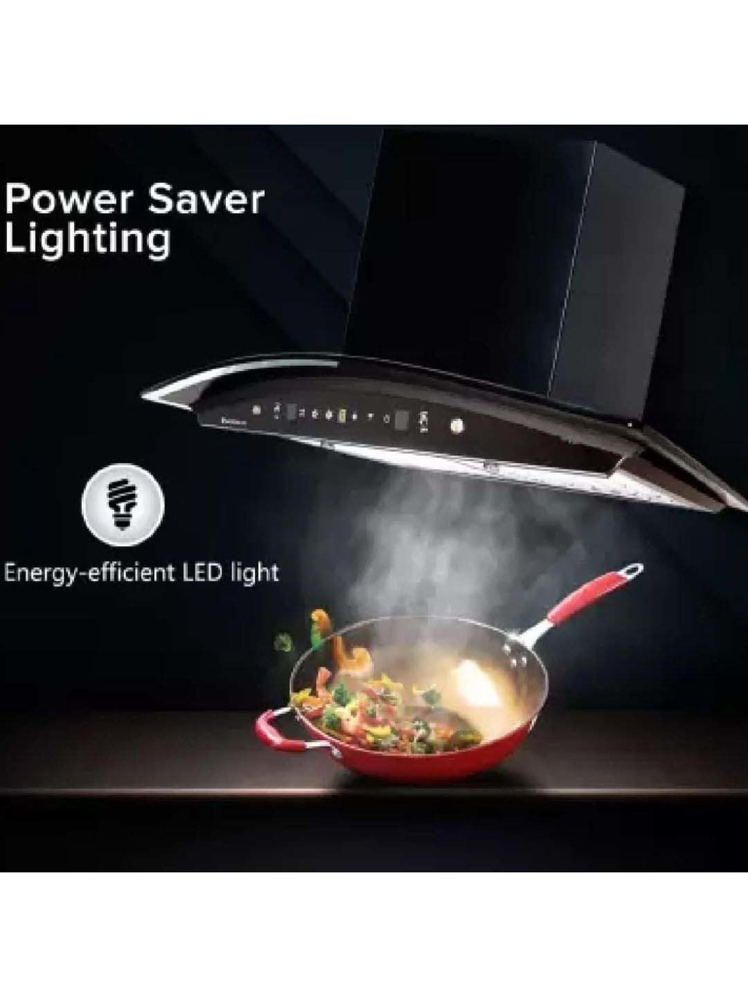 Glen CH6076AC75 1400CMH 75cm Wall Mounted Chimney (Black)