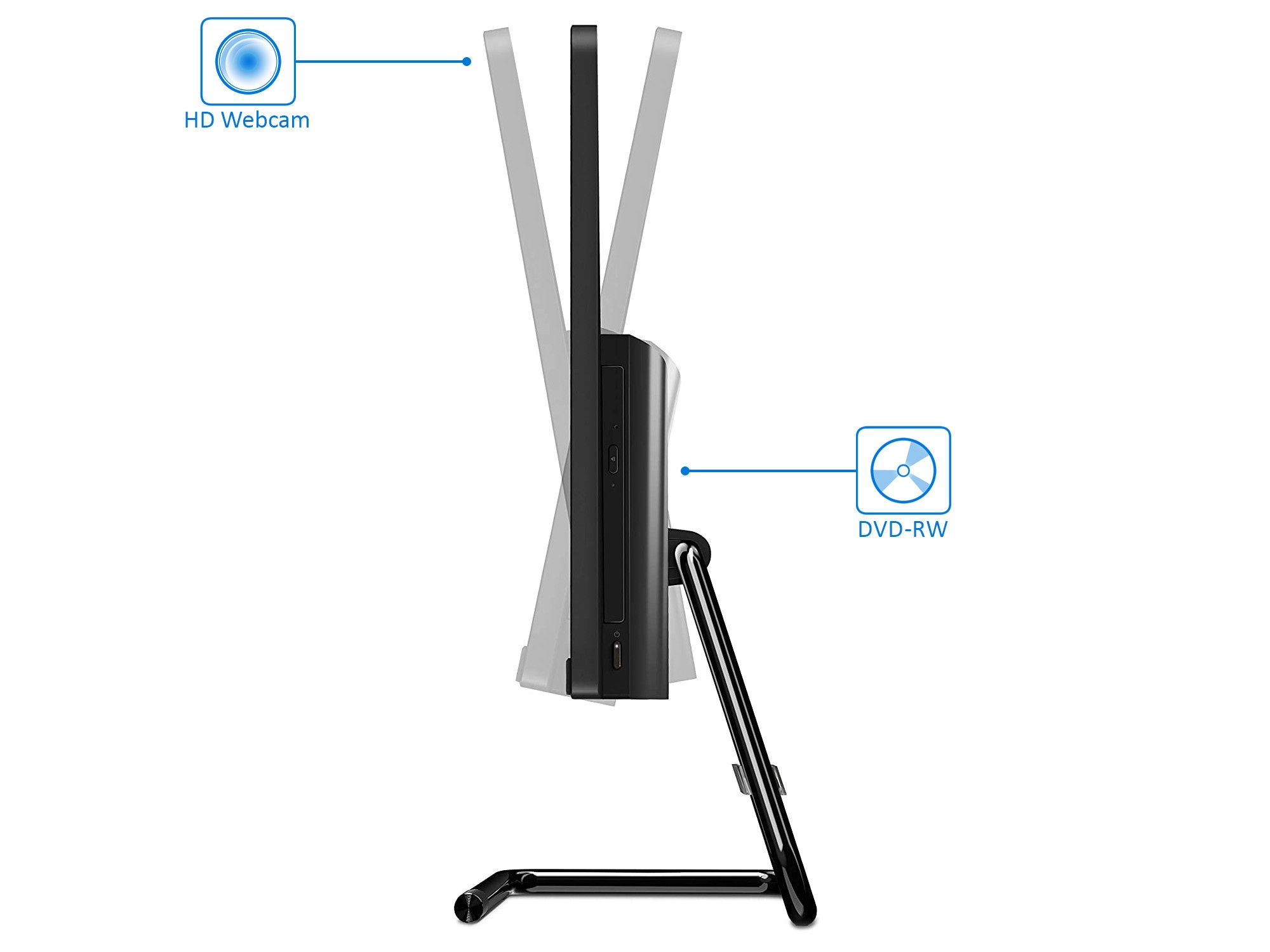 Lenovo IdeaCentre 3i All-in-One, 21.5" FHD Touch Display, Intel Core i5-10400T Upto 3.6GHz, 8GB RAM, 1TB NVMe SSD, HDMI, Card Reader, Wi-Fi, Bluetooth, Windows 10 Home