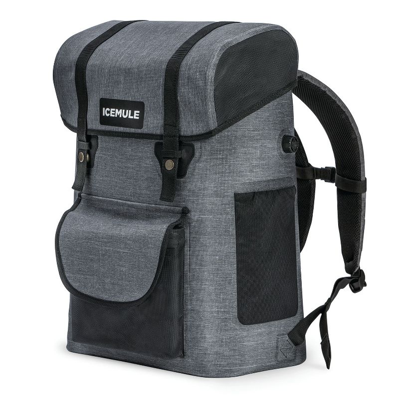 IceMule 1700-SG Urbano Portable Soft Sided Roll Top 30 Liter 20 Can Lightweight Insulated Floating Waterproof Leak Proof Backpack Cooler Bag