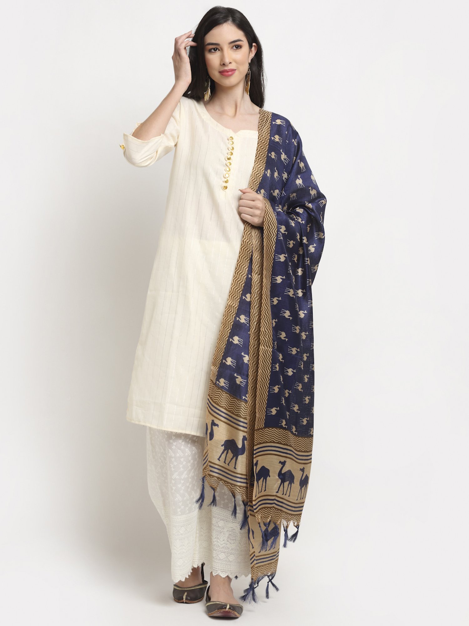 TAG 7 Blue Printed Dupatta