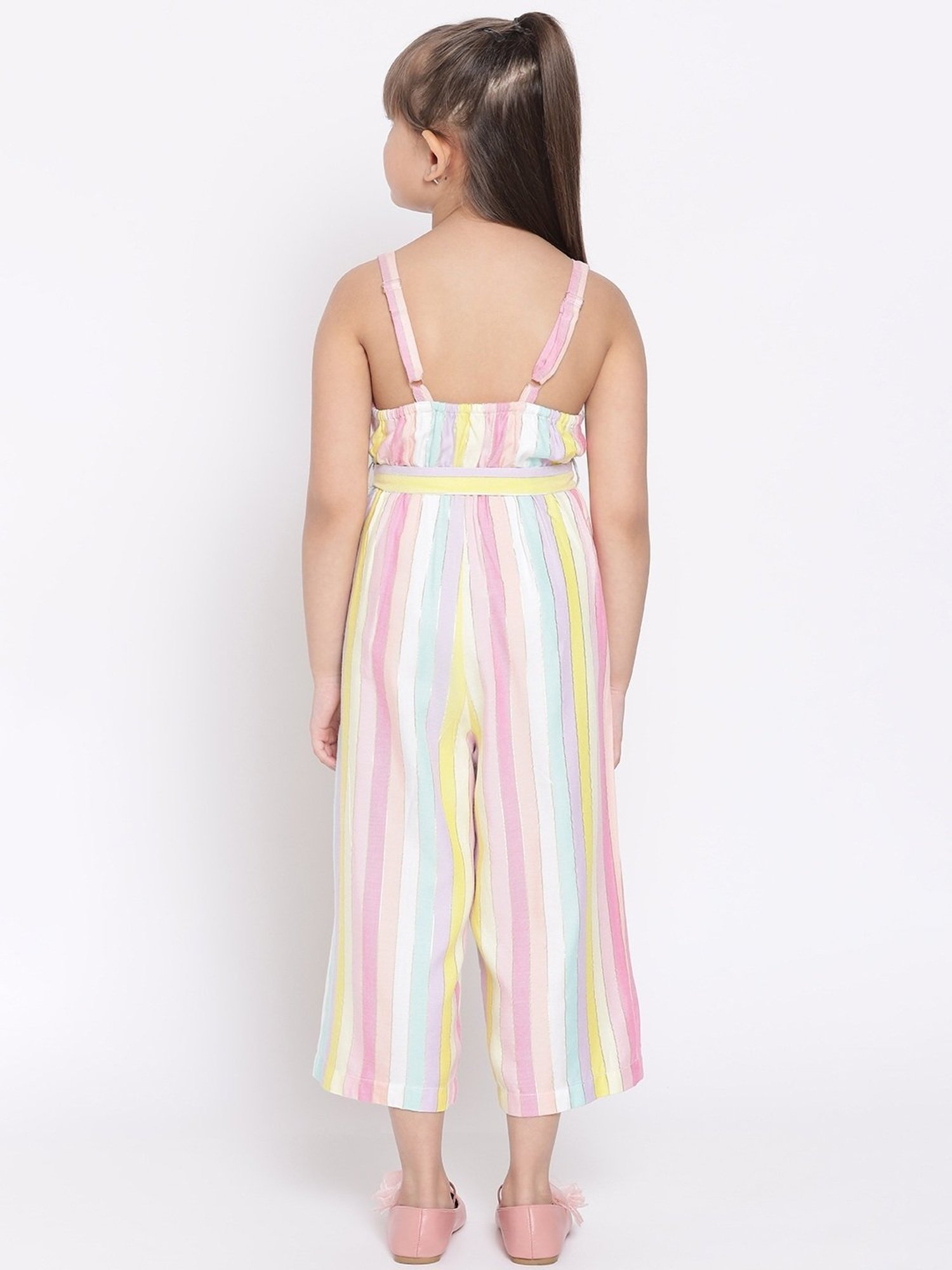 Nauti Nati Kids Multicolor Cotton Striped Jumpsuit