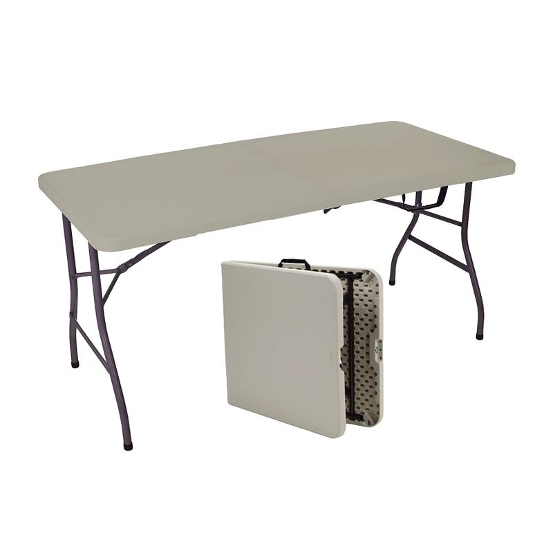Sudden Comfort 5' Utility Fold-In-Half Table - Mocha - Meco
