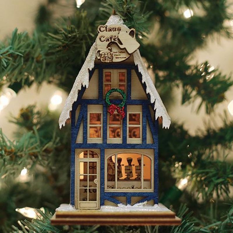 Ginger Cottages 4.75" Claus Cafe Coffee Shop Caffeine Ornament  -  Tree Ornaments