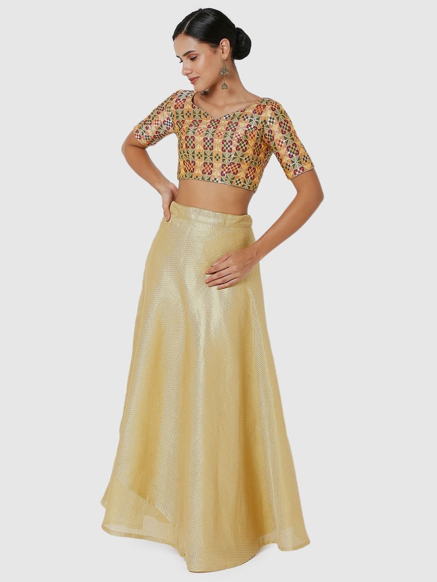 Salwar Studio Red Textured Blouse