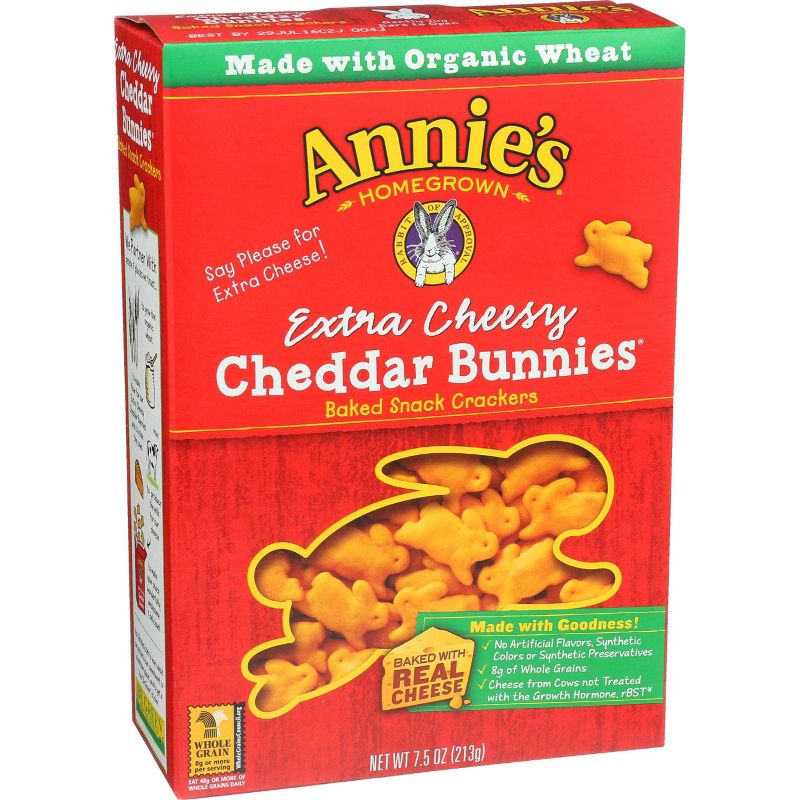 Annie's Cheddar Baked Snack Crackers 7.5oz 12 pack