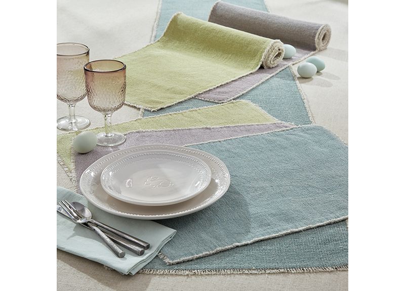 Split P Frayed Edge Placemat Set - Lavender