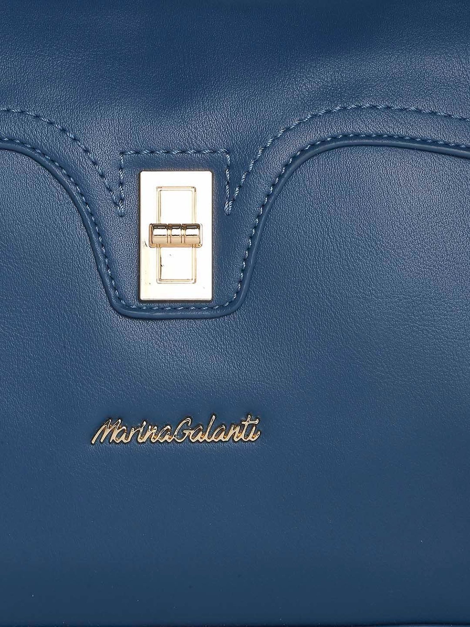 Marina Galanti Blue Solid Medium Sling Handbag