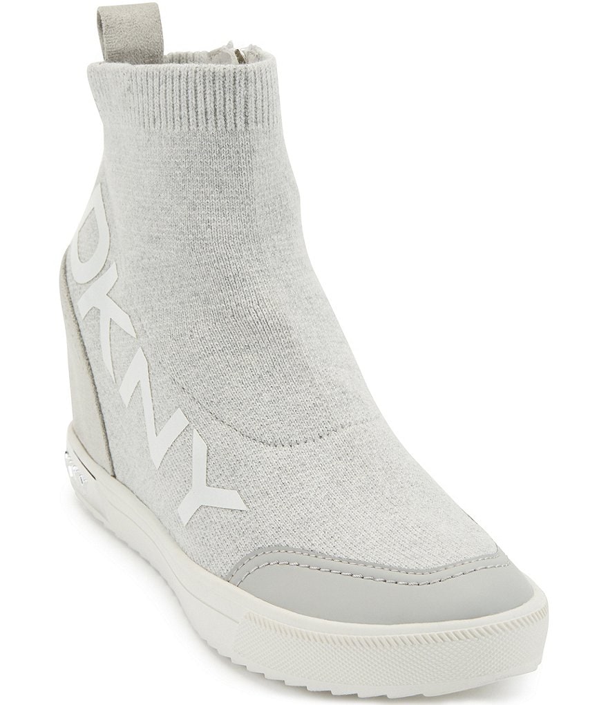 DKNY Catelin Hidden Wedge High Top Sock Sneakers