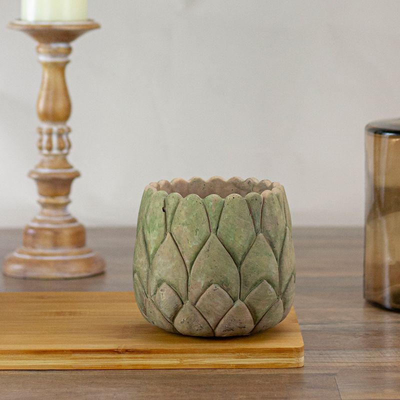 Napa Home & Garden 6" Brown and Green Weathered Artichoke Planter