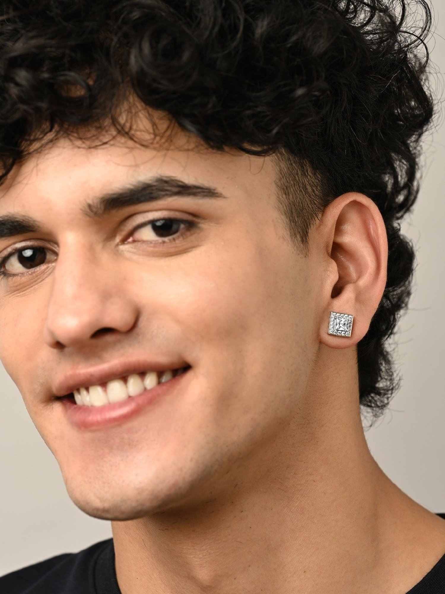 Clara 925 Sterling Silver Designer Solitaire Stud Earring Gift for Men