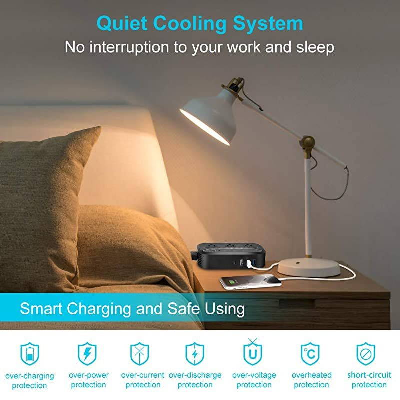 Converter 2300W Power Step Down 220V to 110V Universal Travel Adapter Power Converter Power Transformer w 3 AC Outlets 3 USB Ports 1 TypeC Charging EUUKAUUSITSouth Africa Black