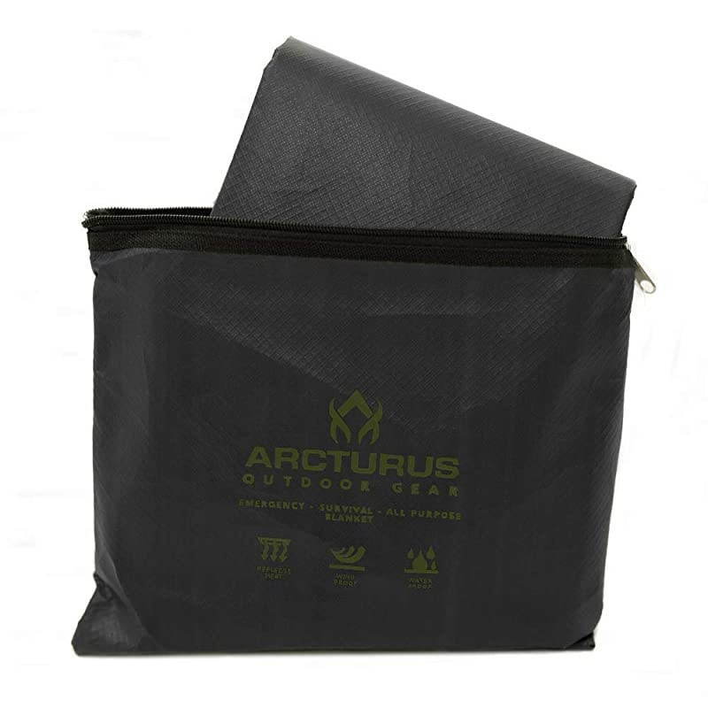Heavy Duty Survival Blanket Insulated Thermal Reflective Tarp 60quot x 82quot AllWeather Reusable Emergency Blanket for Car or Camping Black