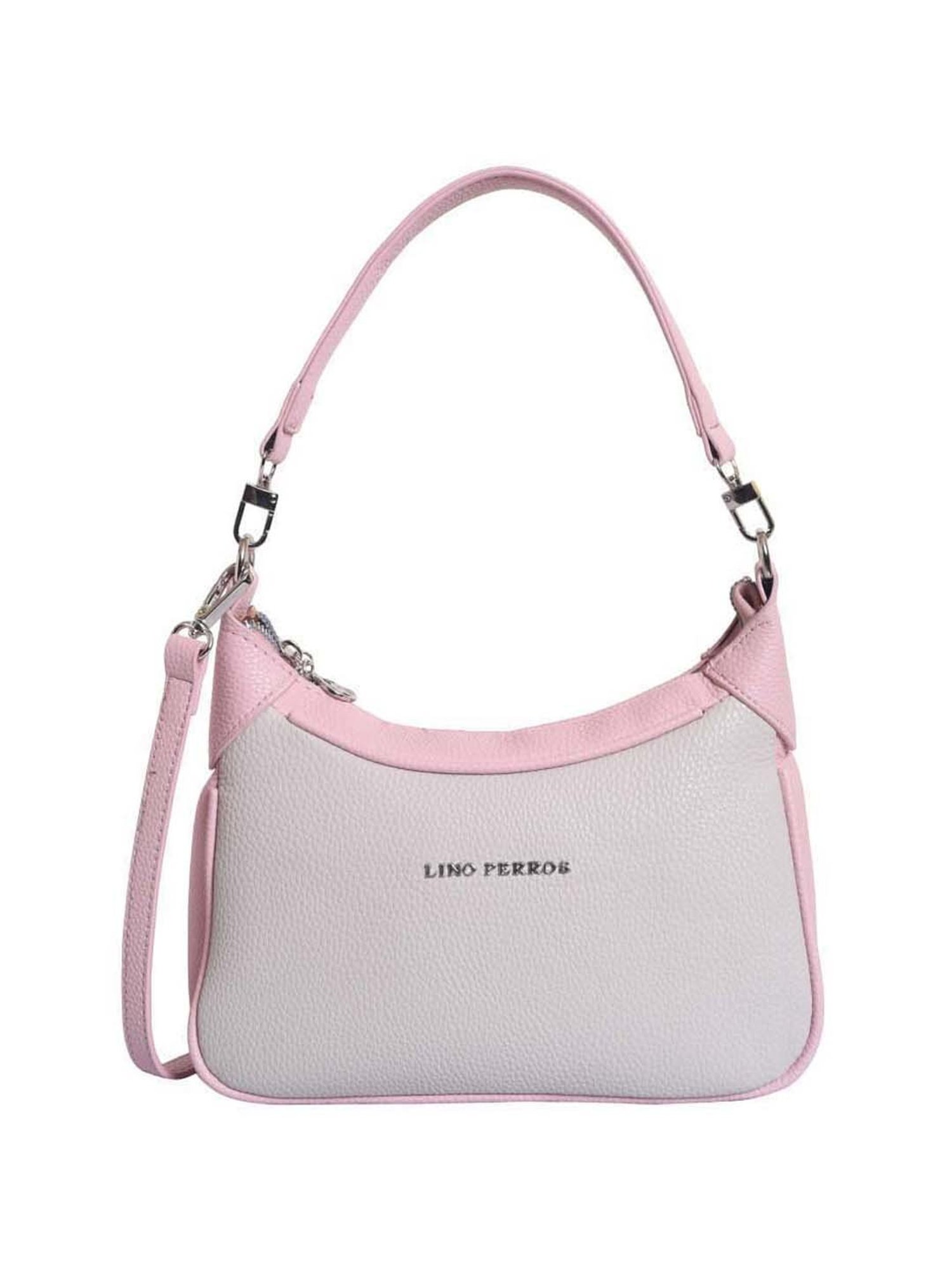 Lino Perros Pink Solid Medium Hobo Shoulder Bag