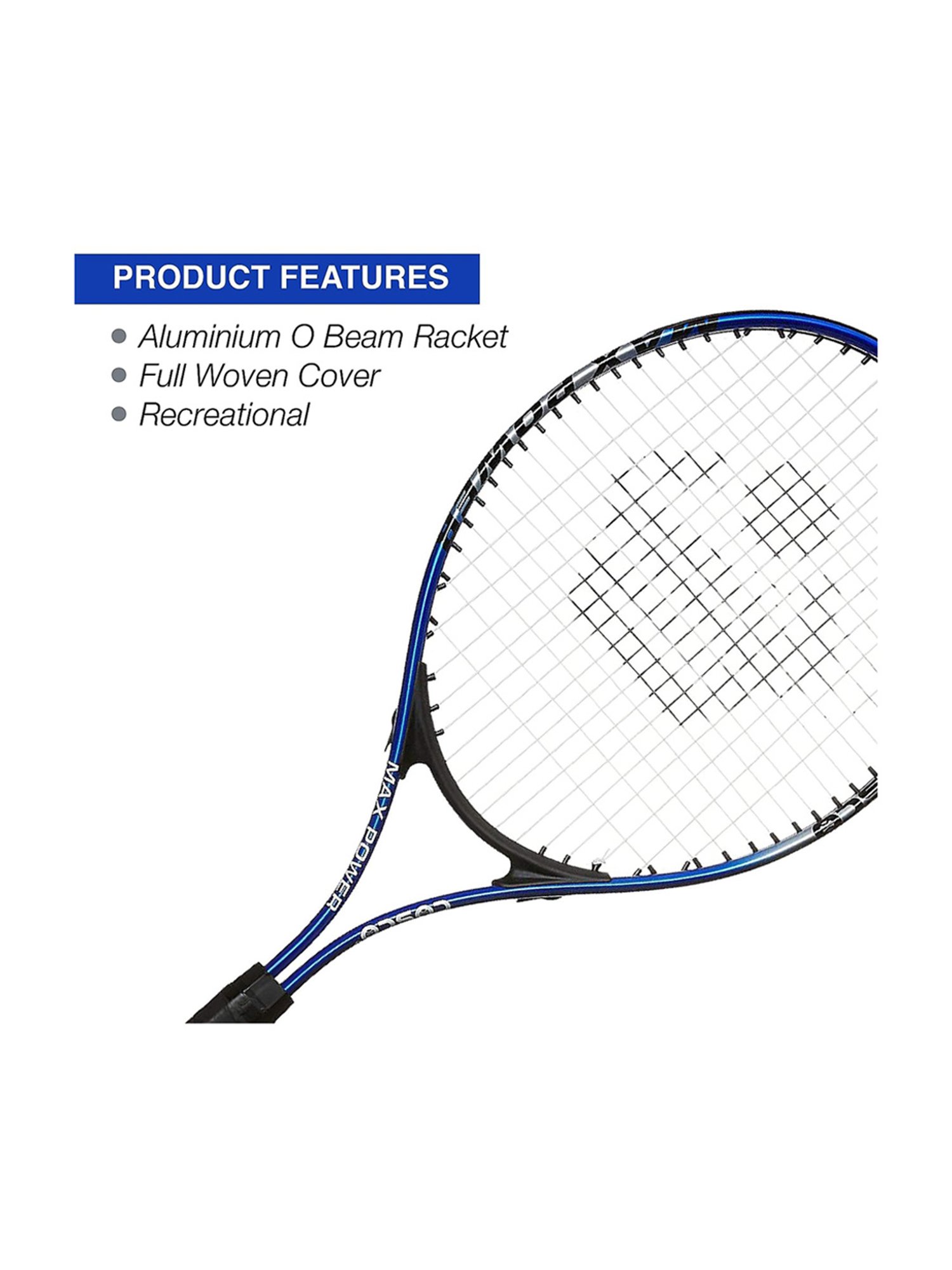 Cosco MAXPOWER Tennis Racquet (Navy) Size - Standard