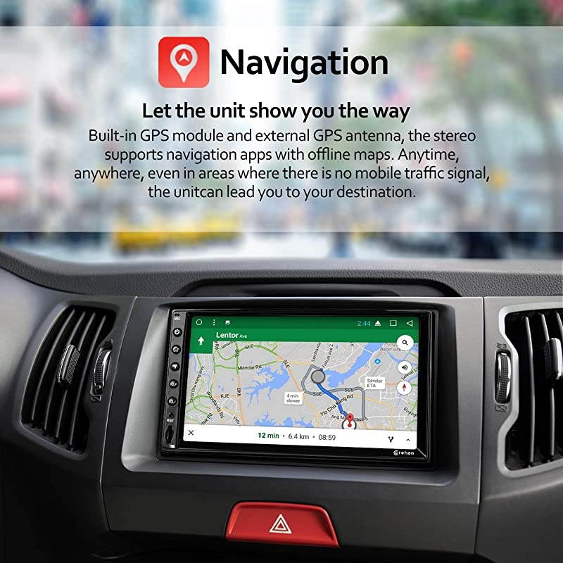 Double Din Android Car Stereo -  Android 10 with 7 inch Touch Screen in Dash Car Stereo Video Multimedia Player with Bluetooth WiFi GPS Radio Navigation System (Android 10, 1GB Ram 16GB ROM)